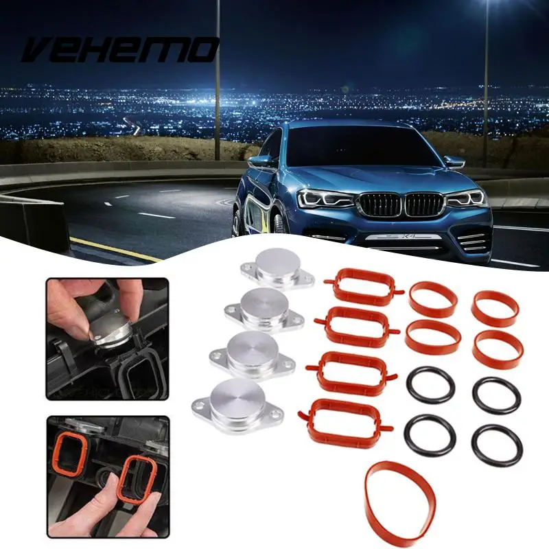 Vehemo 33 мм алюминиевый резиновый закручивающийся заслонки заглушка прокладка впускного коллектора Замена автомобиля прочный для BMW Swirl заслонки пустой