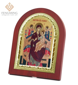 

2016 Hot Sale Mother of God icon Vsetsaritsa Orthodox Greek Priest Baptism Decorations Wood Crafts Metal Frame Religious Symbols