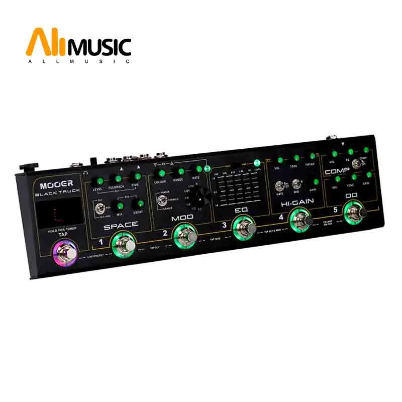 

Original MOOER BLACK TRUCK Guitar pedal 6 effects pedals built into 1 simple unit Built-in precision guitar tuner Stereo outputs