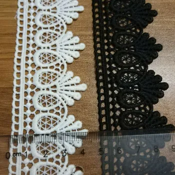 

10yards Hight quality new arrived black lace fabric ribbon trim sewing material for home curtains Embroidered Lace Milksilk lace