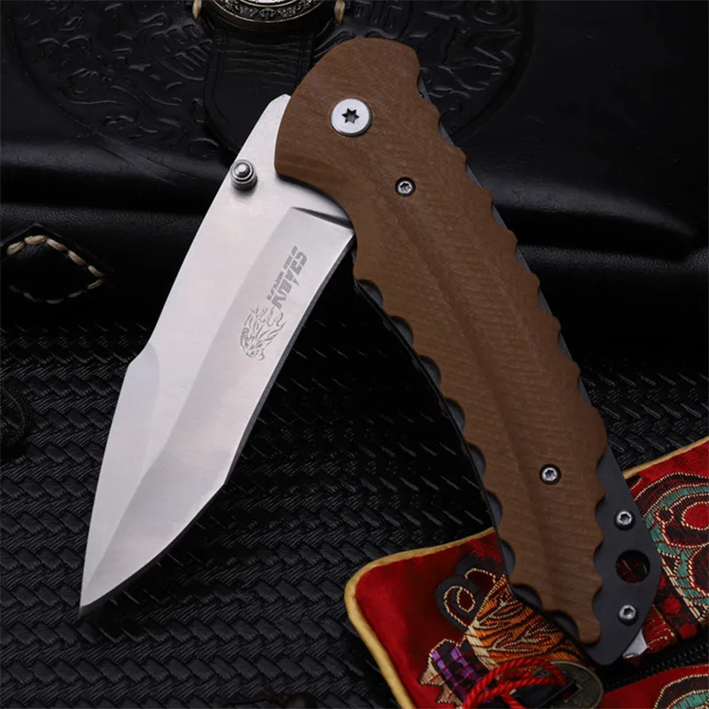 2016 Navajas Karambit Real Good Quality Utility Folding Knife,pocket Outdoor Survival G10 Fiber Board Handle Blade Fruit Gift