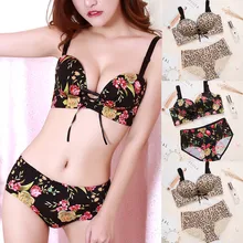 Женский бюстгальтер, Короткие комплекты, сексуальный кружевной бюстгальтер пуш-ап, бесшовное Дамское белье, комплект нижнего белья с бюстгальтером, нижнее белье на бретельках с леопардовым принтом