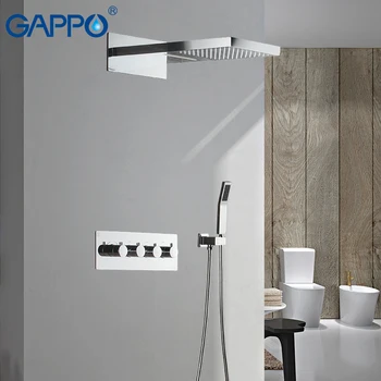 

GAPPO Shower Faucets Concealed thermostat Waterfall wall shower mixer tap bath rainfall shower set bathroom mixers