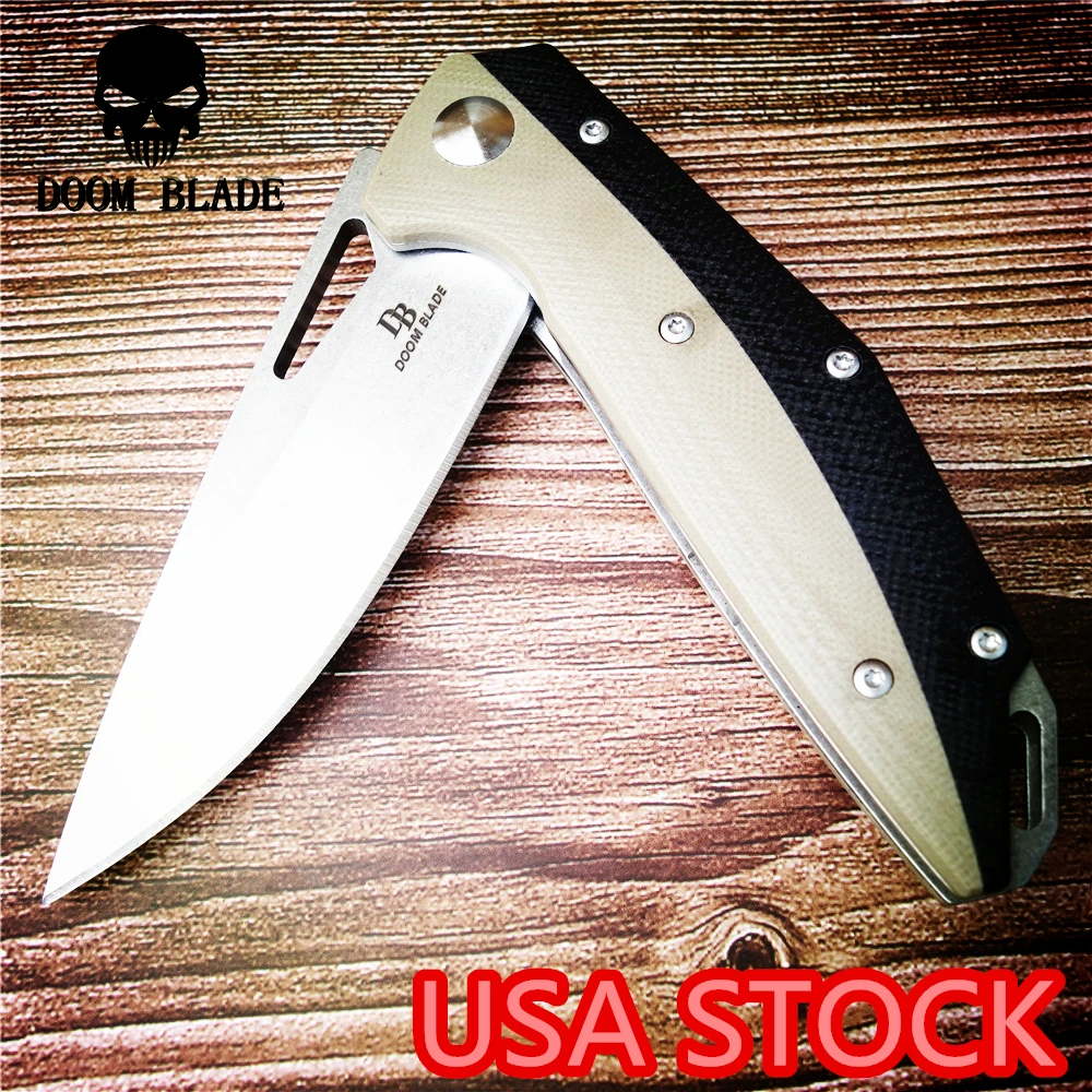 

200mm 100% D2 Blade Ball Bearing Knives Tactical Folding Knife Camping Hunting Survival Flipper Knife Pocket EDC Multi Tools G10