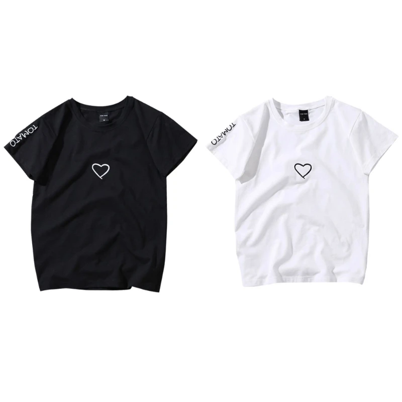 

2018 Women Lovers Shirt Summer Heart Shape T-Shirt Fashion Shirt Cool Tops Tees