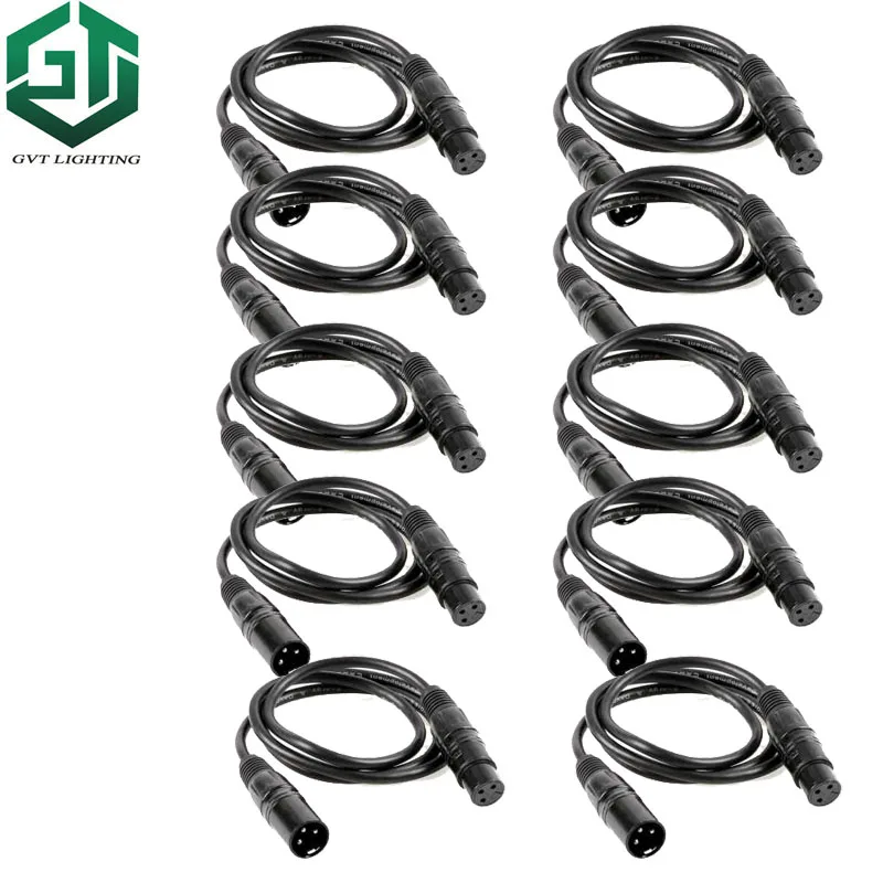  10pcs/lot 1 Meter length 3-pin signal connection DMX cable for stage light stage lights accessories