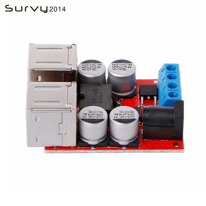 DC-DC Vehicle Charging Board 8V-35V 5V 8A Power Supply Depressurization Module 4 port USB Output mobile Charger Car