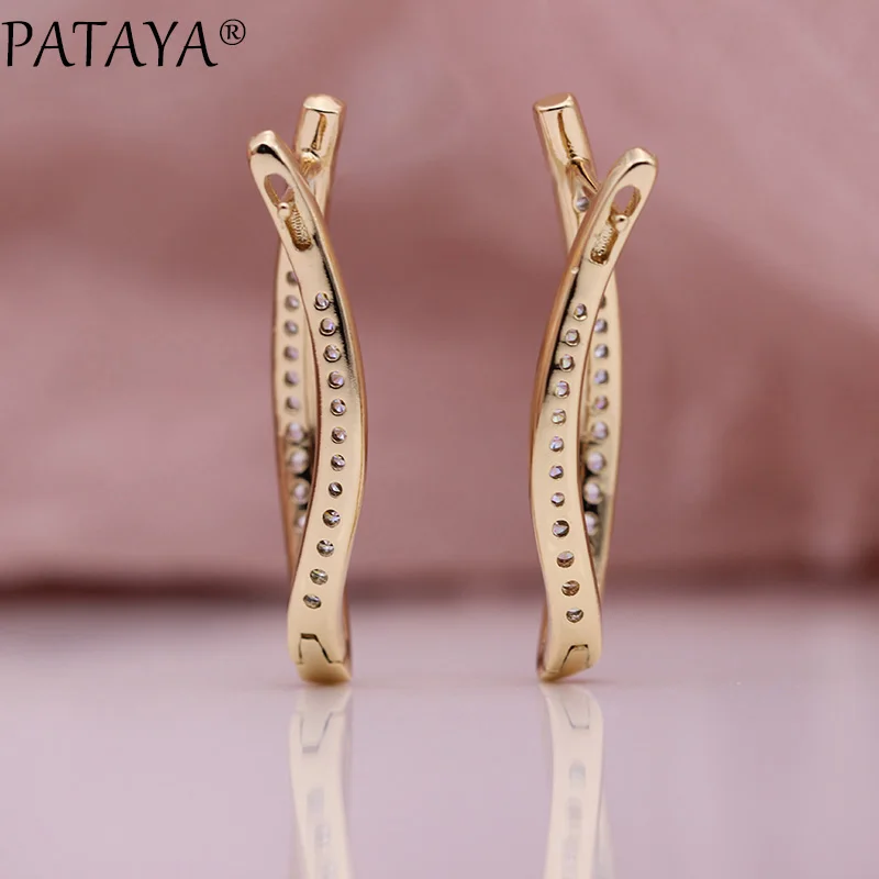 Single Row Micro-wax Inlay Natural Zircon Long Earrings - Image 2