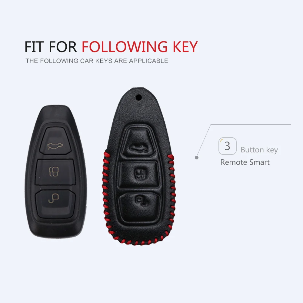 Кожаный чехол для автомобильных ключей Крышка Ford Focus 3 MK2 MK3 2 ST Mondeo MK4 4 Kuga Fiesta MK7 Ecosport