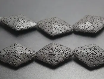 

Natural Lava beads, Rhombus shape Lave Beads,15 inch per strands