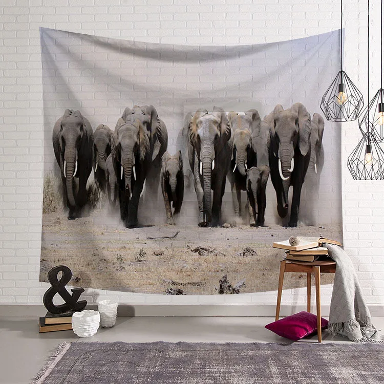 Индийский Слон гобелен настенный большой тканевый Декор одеяло Йога Mat150x130cm гобелен с животными пляжное полотенце Ковер Настенный Ковер