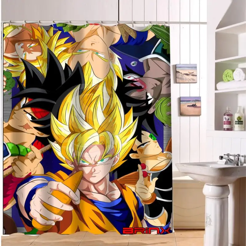 F516XY3 Custom dragon ball Z goku and gohan anime Fabric Modern Shower
