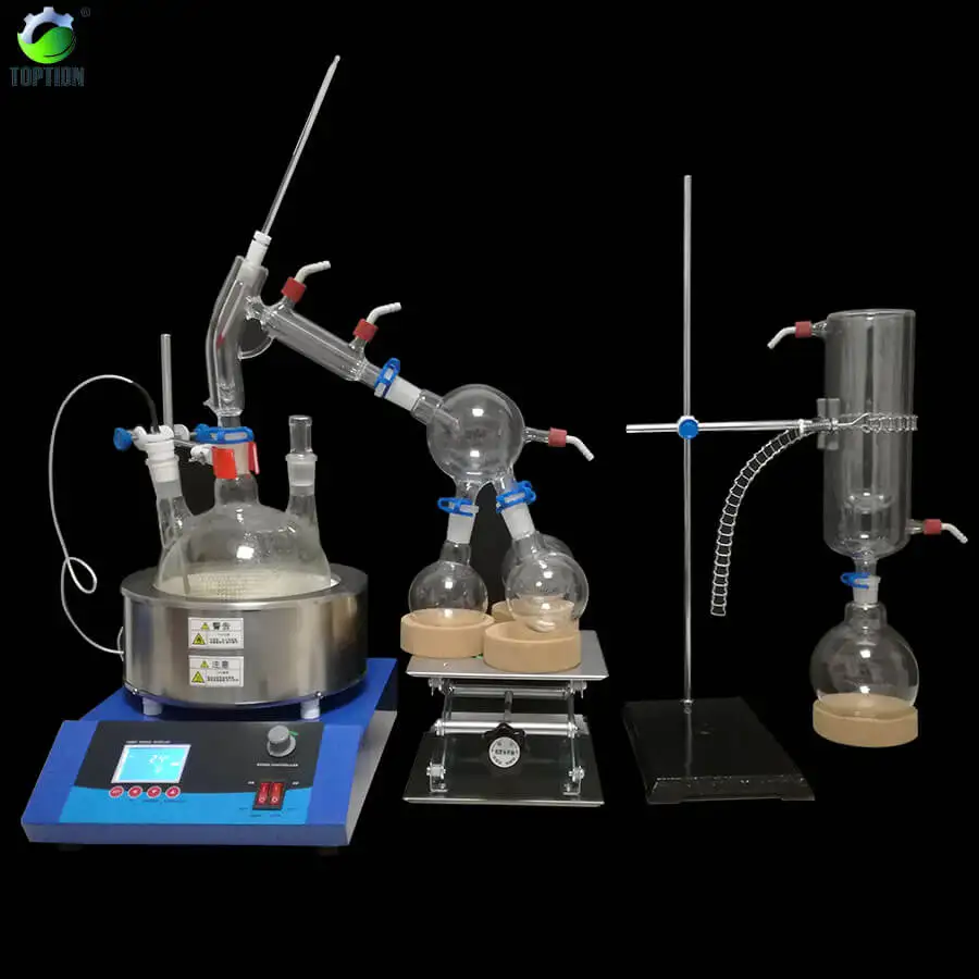2L Short Path Distillation System Kit With Rotary Vane Vacuum Pump And