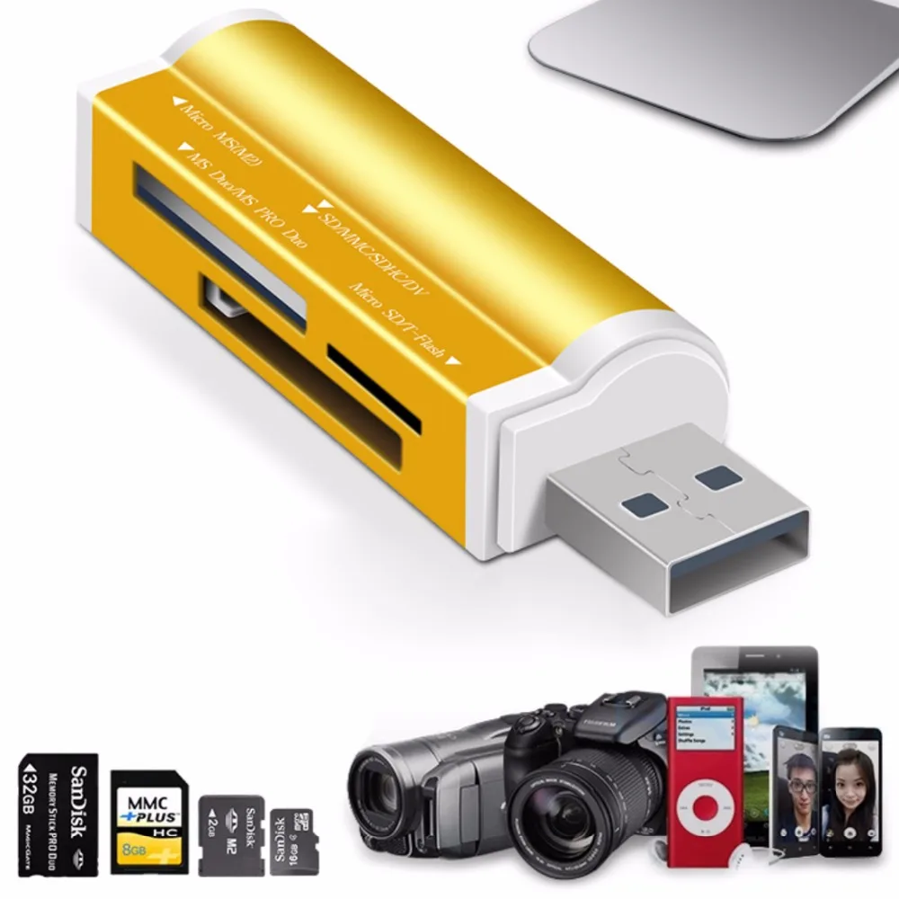 Hot Sell All in 1 USB 2 0 Multi Memory Card Reader Adapter for TF T