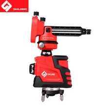 Nível laser de 12 linhas 3D Laser Super Poderoso de Auto Nivelamento 360 Horizontal e Vertical raio verde SHIJING nivelador laser