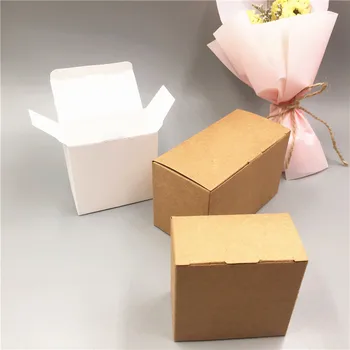 

24Pcs/Lot Regular Cuboid Blank Cardboard Paper Boxes Cake Candy Gifts Container Cases Wedding Party Festival Supply Portable Box