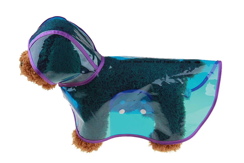 Прозрачный дождевик для маленьких собак, водонепроницаемый дождевик, пальто для собак, золотистый ретривер, водонепроницаемый дождевик для собак, одежда, пончо - Цвет: Синий