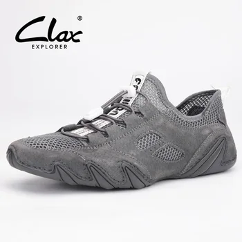 

CLAX Man Shoes Fashion 2019 Summer Men's Leather Shoe Breathable Casual Male Walking Footwear Soft