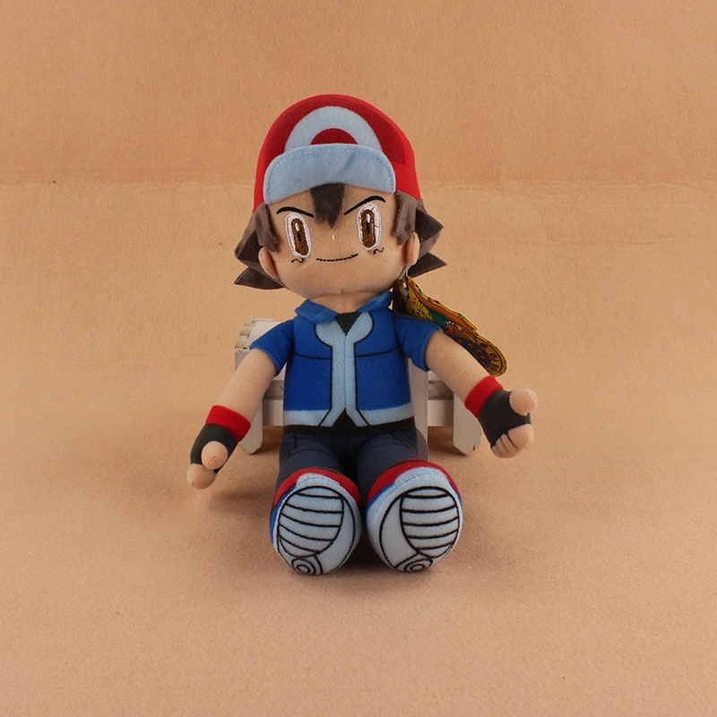 

30cm Kawaii Ash Ketchum Plush Soft Stuffed Doll Toys For Kids Birthday Gifts