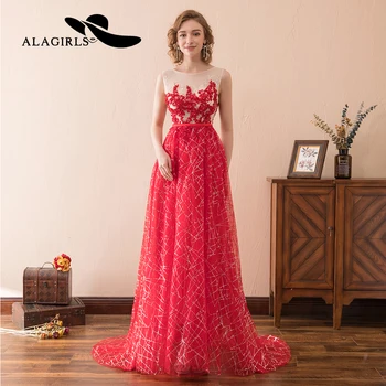 

New Arrival Sparkle Evening Dress 2020 A-Line O-Neck Sleeveless Formal Dresses Women Elegant Gowns Robe De Soiree