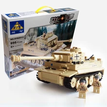 2016 New 995pcs Century Military German King Tiger Tank Cannon Building Blocks Bricks Model Sets Kids Toys Compatible with legoe