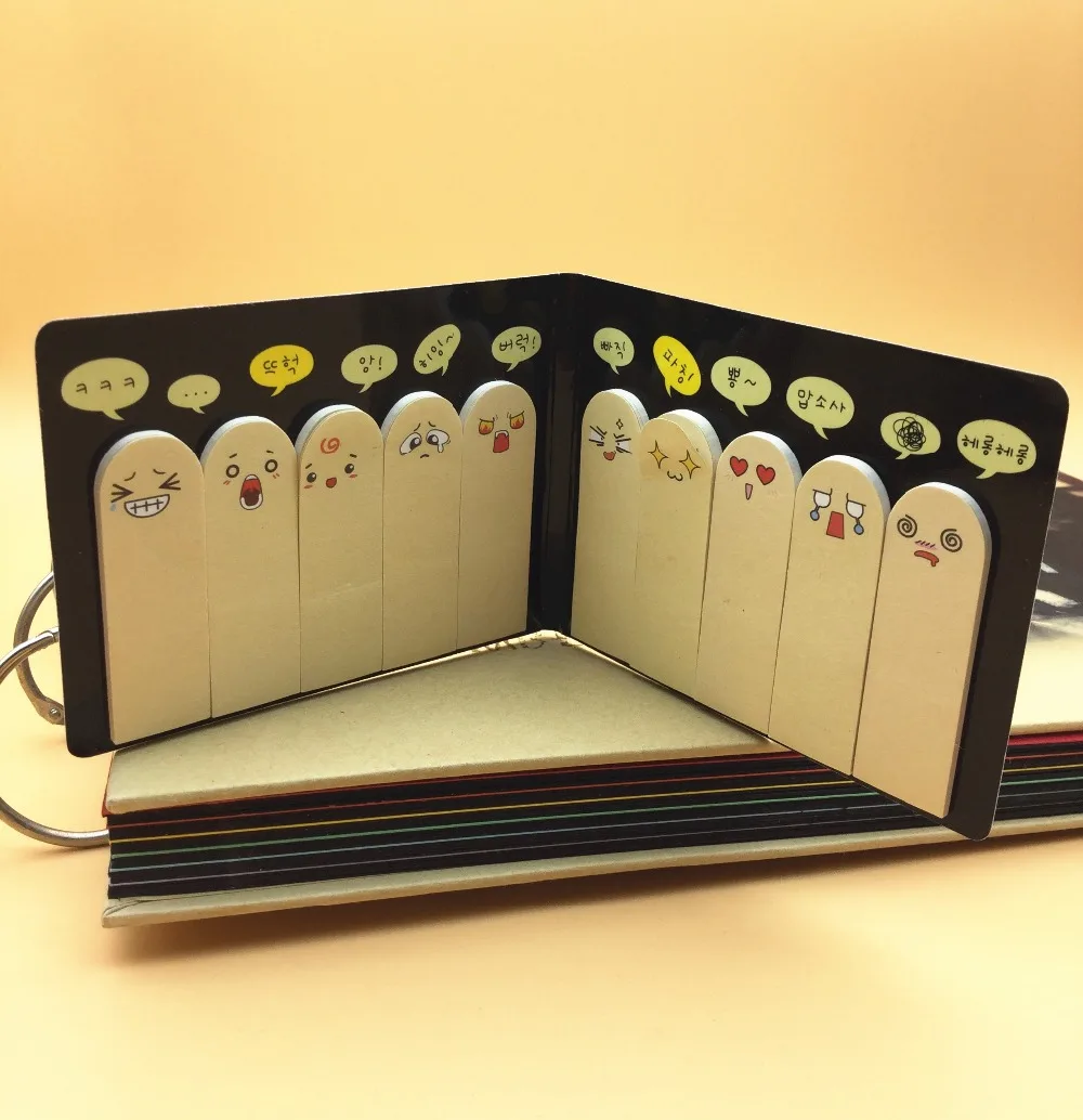 

400 Pages/2 pack Kawaii Unique Scrapbooking Ten Fingers Sticker Bookmark Tab Flags Memo Sticky Notes