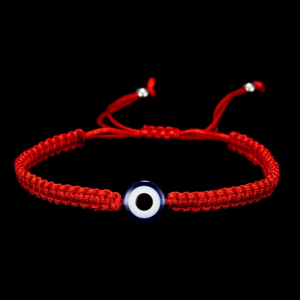 Rinhoo Charm Turkish Evil Eye Hand Braided Red Thread String Bracelet Women Men Lucky Red Rope Adjustable Bracelet Jewelry Gifts