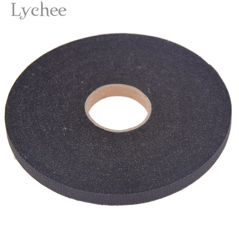 Lychee срок службы 100 м ширина 1 см клейкие прокладки белый черный ткань гладить на односторонний швейный материал для гареток - Цвет: Черный