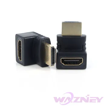 

Hot sale 90 or 270 Degree Right Angle Gold plated HDMI Adapter A type Male HDMI to HDMI Female For 1080p 3D TV HDTV 2000pcs/lot