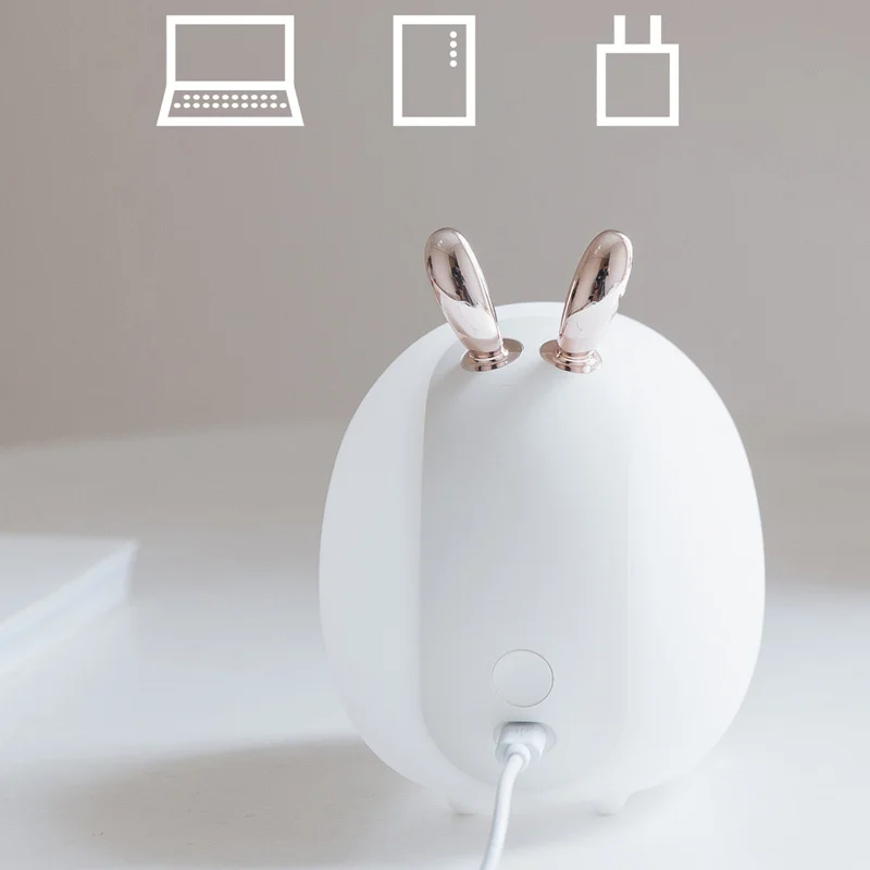 

Deers Rabbit Silicone Night Light Touching Chargeable Christmas Atmospheres Lamp QJS Shop