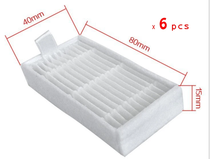 

6 Piece dibea x500 hepa filter for Ecovacs Mirror CR120 Dibea x500 x580 Series Vacuum Cleaner Free shipping