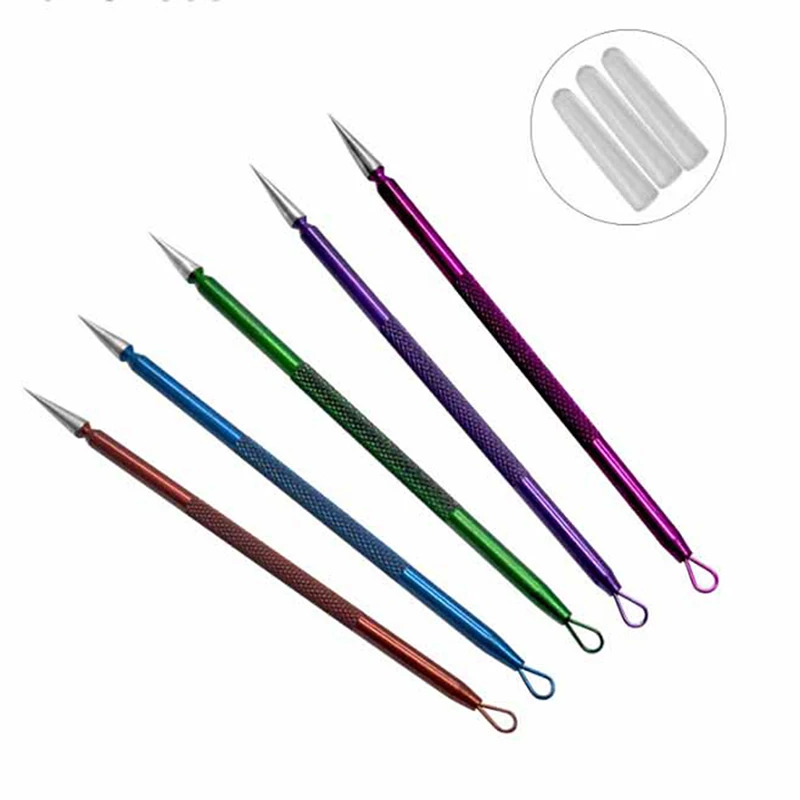 

1PC 12.3cm Stainless Steel Acne Removal Needle Antibacterial Face Pimple Blackhead Remover Skin Care Tool Random Color