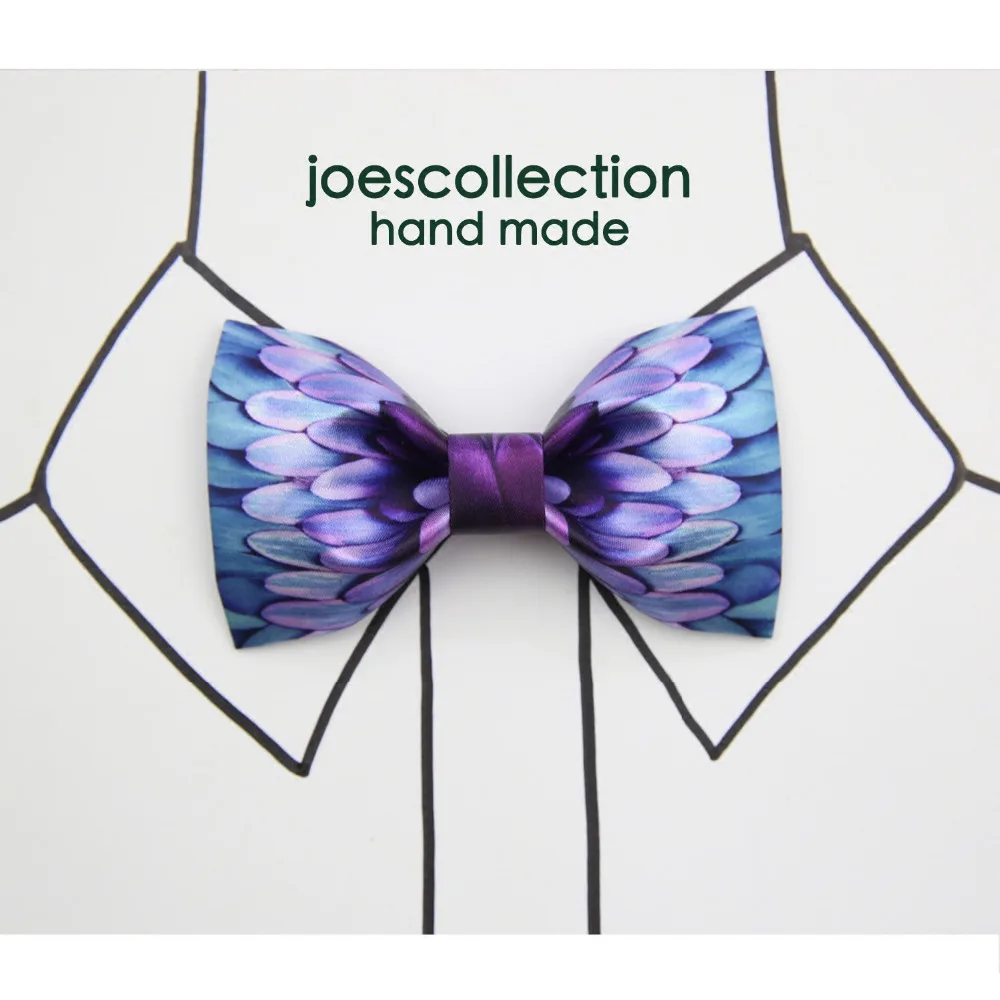 Бесплатная доставка Новые Модные мужские мужской головной убор человек дизайн печатных женские замуж жених перо галстук-бабочка
