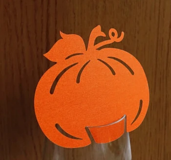 

Pumpkin thanksgiving Wine Glass markers place cards Wedding birthday bridal baby shower Party Decorations table name number card