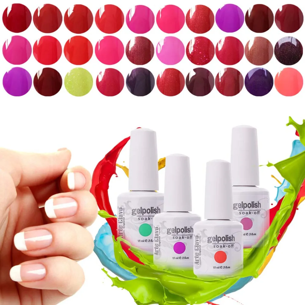 

Professional 15ml Arte Clavo Gel Varnish (Choose Any 6 Colors) UV Gel Lamp Lacquer Color Soak Off UV Led Nail Gel Polish