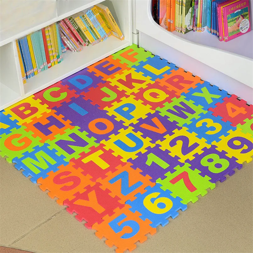 36 pièces/ensemble EVA bébé mousse griffonnage tapis Puzzle jouets pour enfants tapis de jeu de sol éducatif numéro lettre tapis pour enfants 15.5*15.5cm