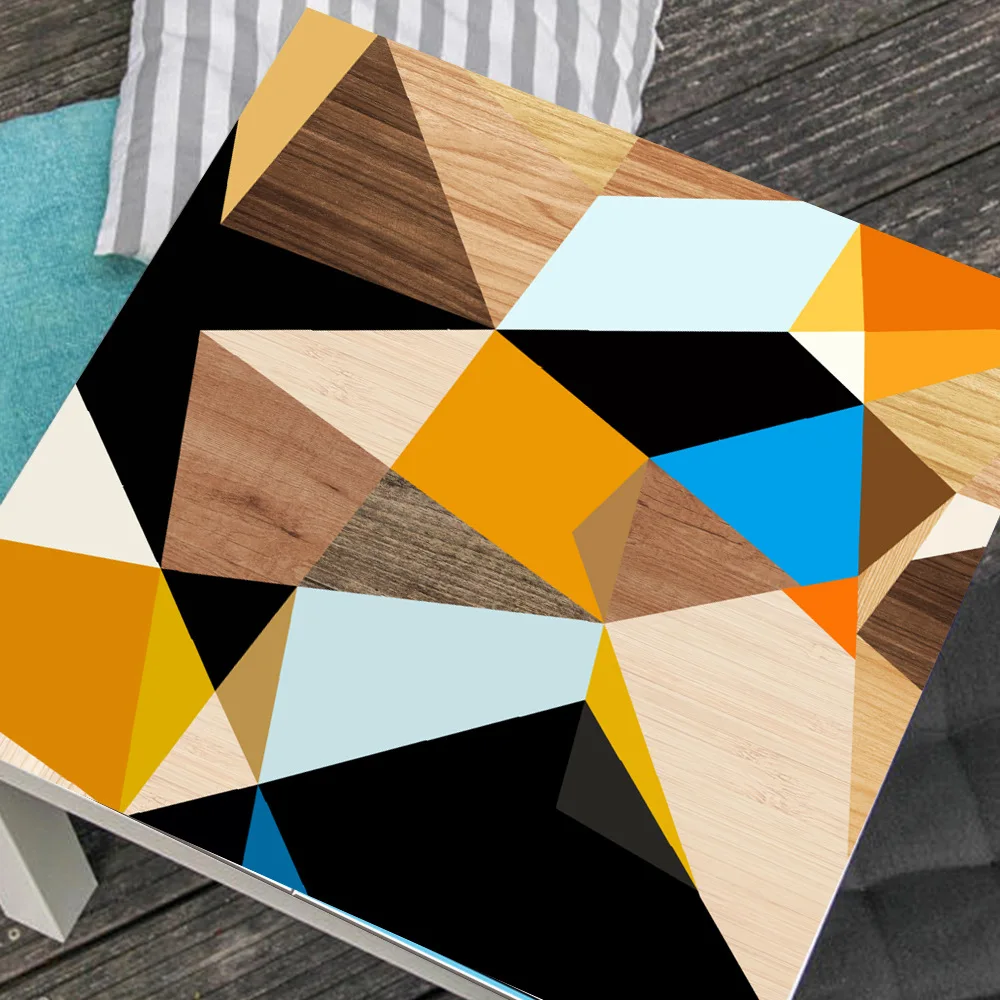 

Lark Desk Geometry Pattern Furniture Pvc Art Mural Poster Square Table Surface Antislip Waterproof Tile Stickers