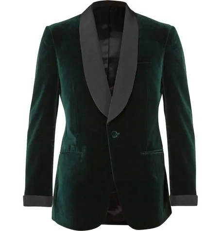 Green Velvet Tuxedo Jacket Designs Custom Made Men Suit jacket Elegant Smoking Dinner Jacket Slim Fit Wedding Suits For Men 4