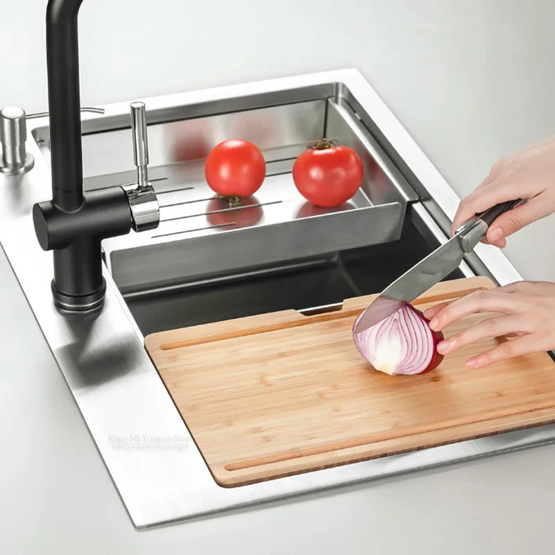 Xiaomi Mijia Youpin Kitchen Multi-function Combination Hand-made Sink 50L Stainless Steel sink with chopping board drain basket