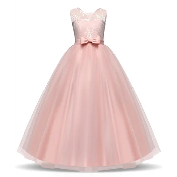

Teenage Girl Long Formal Evening Party Prom Gown Princess Dress Flower Girl christening Dresses Children Clothes Kids Vestidos