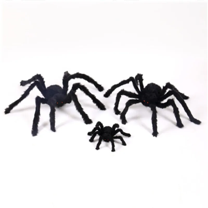 

Halloween Super big plush spider made of wire and plush black and multicolour style for party or halloween decorations