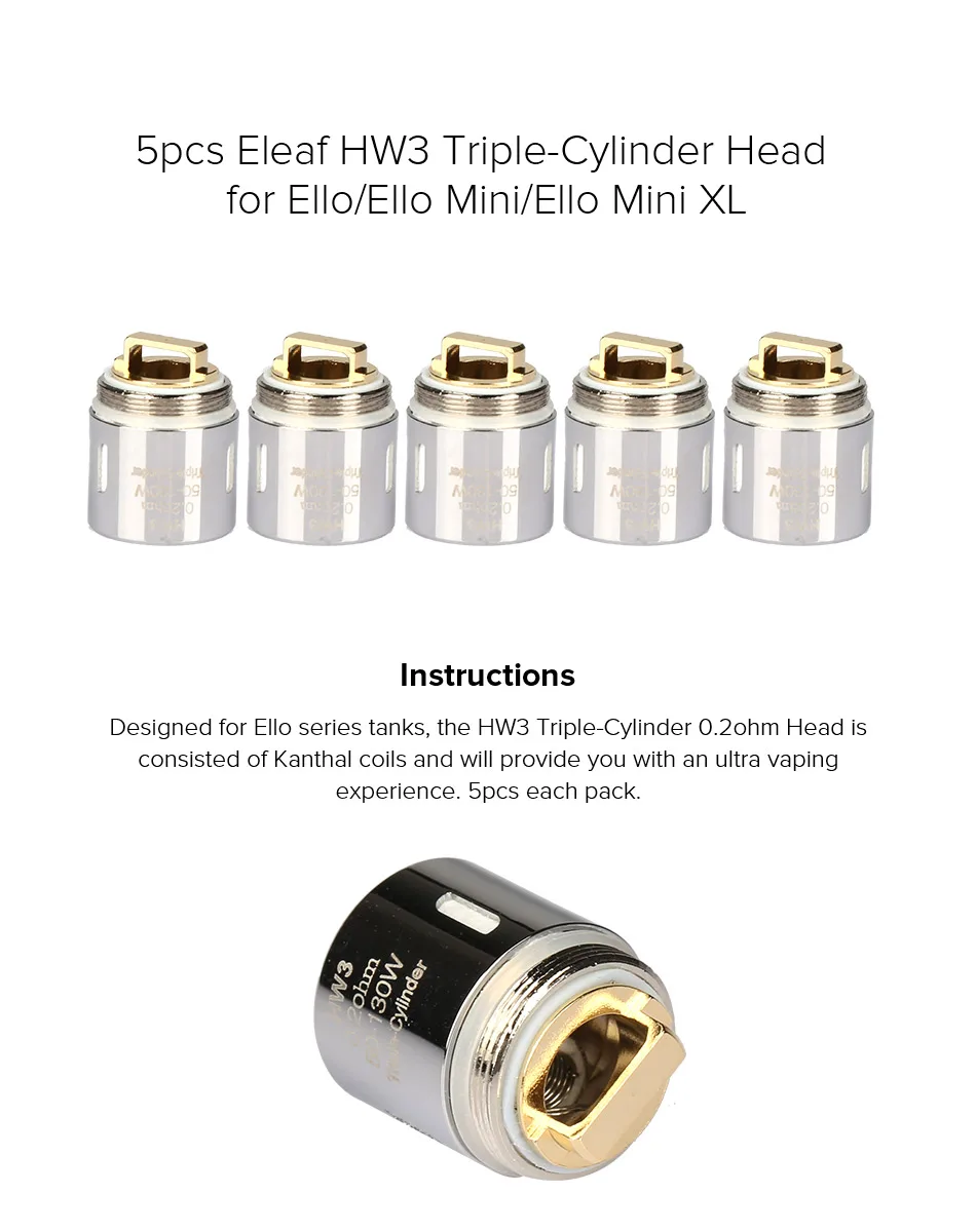 10 шт. оригинальные катушки Eleaf HW 0.2ohm 0.3ohm 0.25ohm HW1 HW2 HW3 HW4 для Ikonn 220 Kit ELLO Mini или ELLO Mini XL Атомайзер