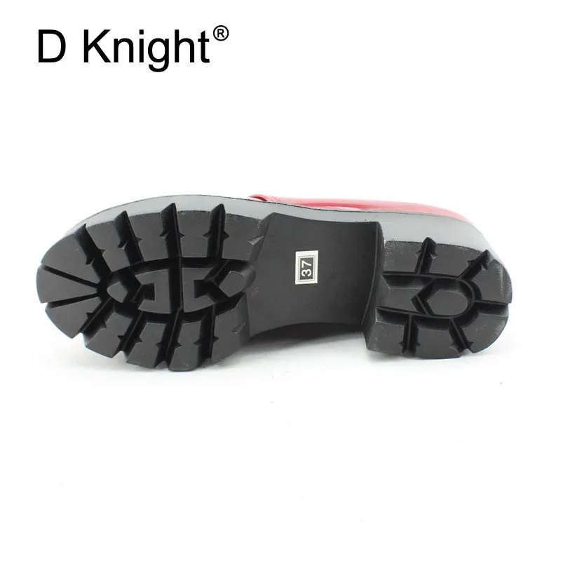 D Knight Patent Leather Platform Oxfords Shoes Woman High Square Heels Pumps Shoes Fashion Office Casual Oxford Shoes For Women (5)