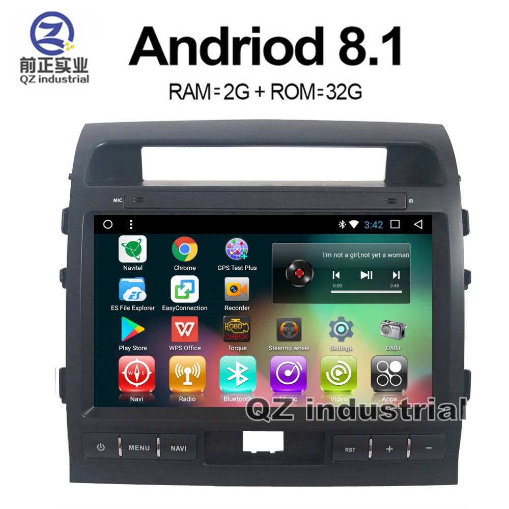QZ промышленный HD 10 1 &quotAndroid 8 T3 для Toyota Land Cruiser LC200 2008-2013 Автомобильный плеер с GPS 3G 4G