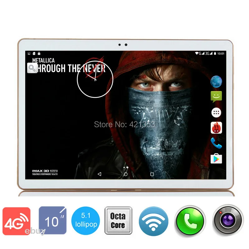 DHL Free Shipping 10 inch Tablet PC Ocat Core 4GB RAM 32GB ROM Android 5.1 GPS 5.0MP 1280*800 IPS 3G 4G LTE Tablet PC10" +Gift