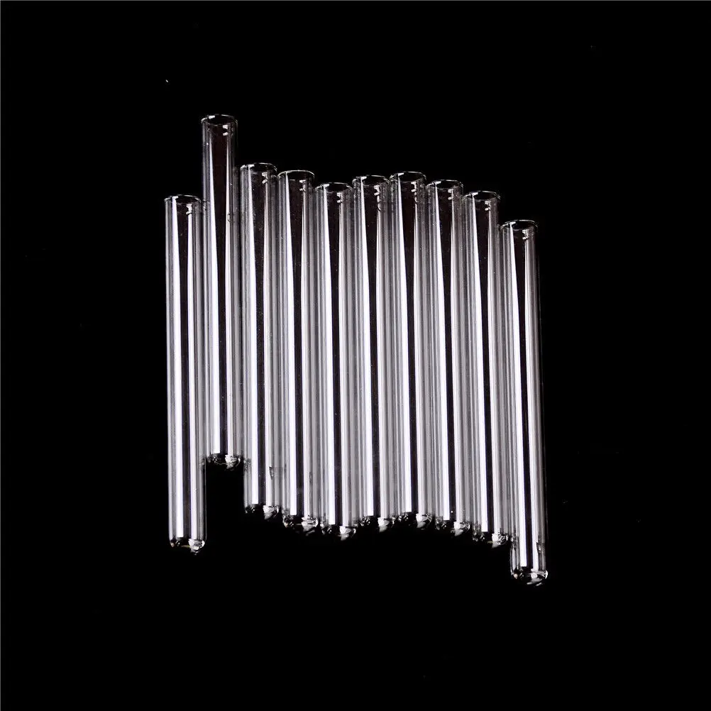 

10Pcs/Set 10*100mm Transparent Pyrex Glass Blowing Tubes 100mm Long Thick Wall Test Tube New