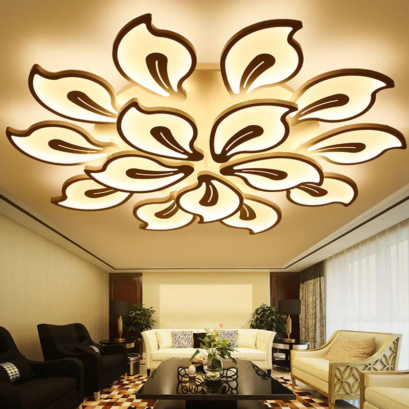 

Modern acrylic LED black and white lamp for bedroom living room LED Lustres large chandelier house lighting