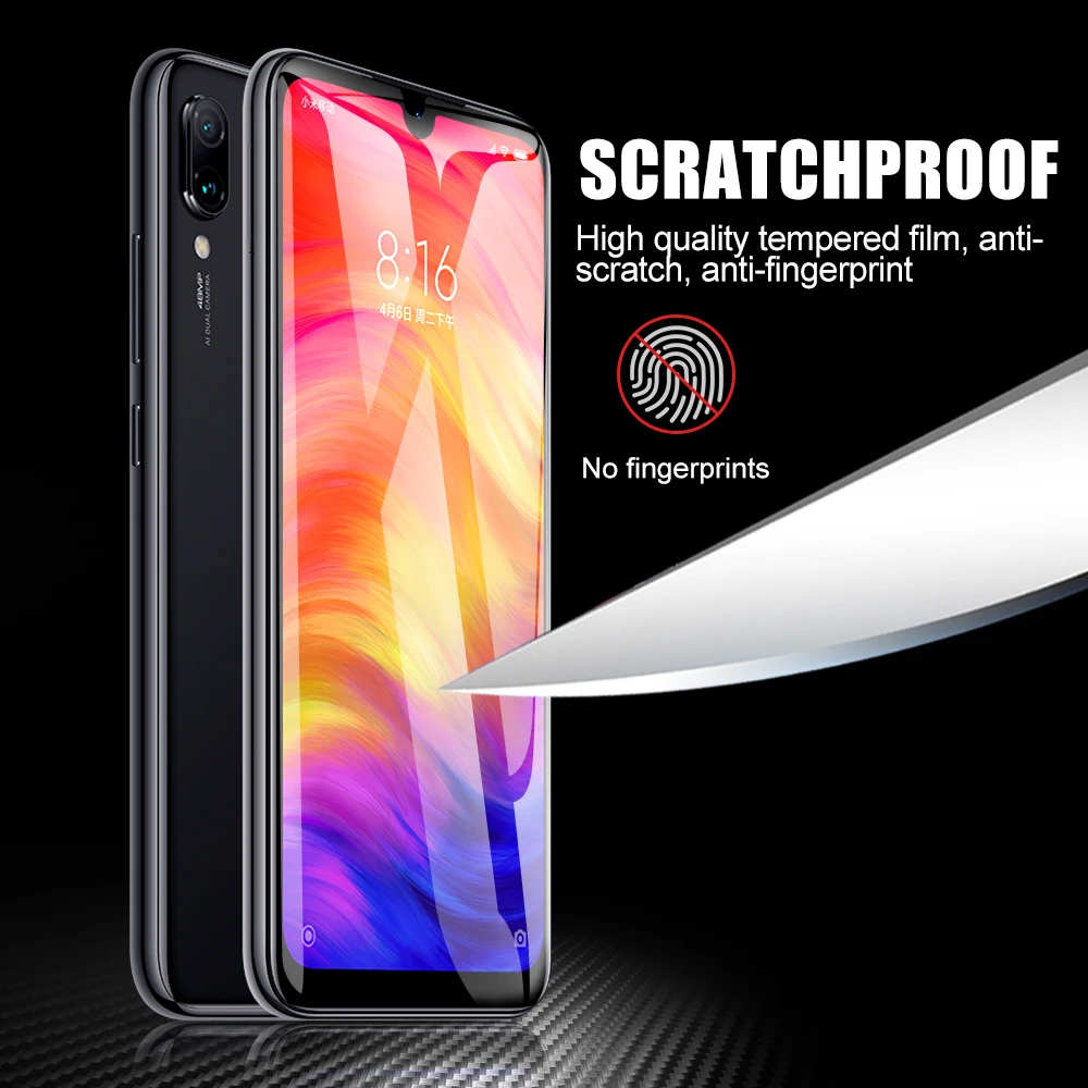 Для Xiaomi Redmi Note 7 защитная пленка из закаленного стекла для Pro Защитная экрана 9H