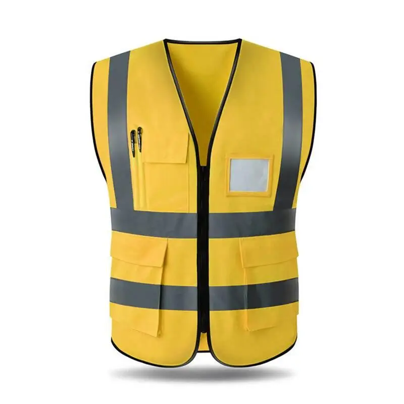 Ночной езда Безопасный Жилет для бега Светоотражающая куртка жилет безопасности аксессуары для улицы светящийся флуоресцентный жилет с карманом - Цвет: Цвет: желтый