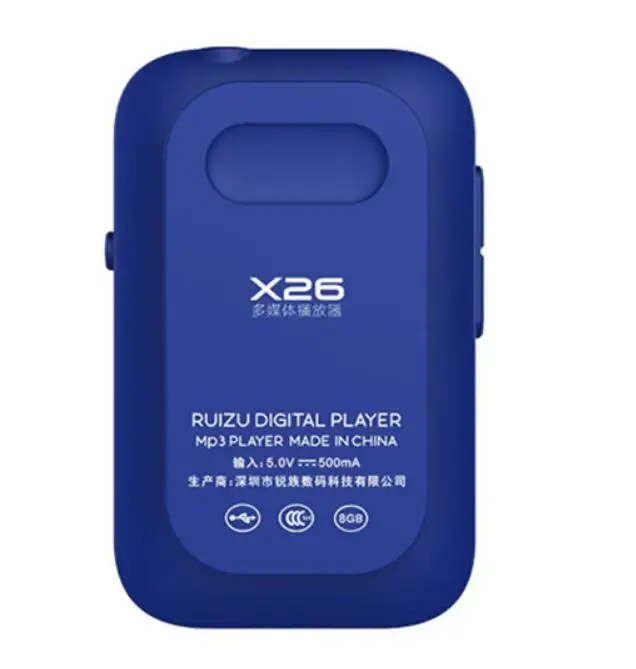 RUIZU X26 мини Спорт Bluetooth Mp4 плеер Clip 8 Гб MP4 музыкальный плеер с FM Регистраторы Поддержка TF карты электронная книга